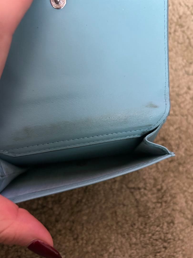 箱あり　DIESEL 三つ折り財布 ライトブルー