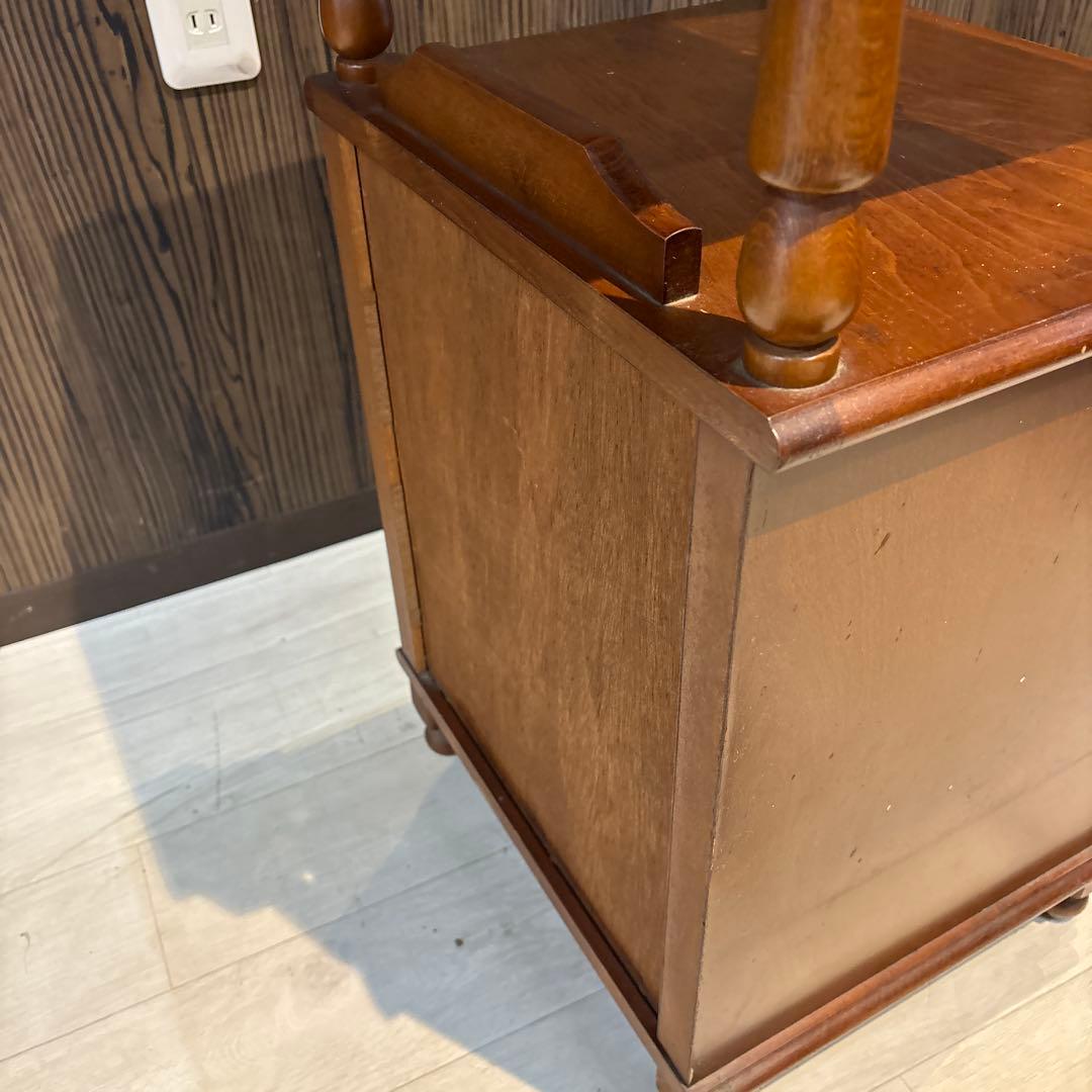 木製電話台 引き出し付き ブラウン