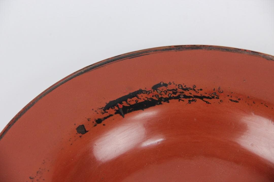 木製漆塗 根来 丸盆 煎茶盆 仏教美術 唐物 独酎盆 酒器盆 ED11-31