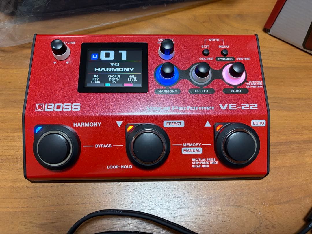 BOSS VE-22 VE22 ボーカルエフェクター キャリングバック ケーブル