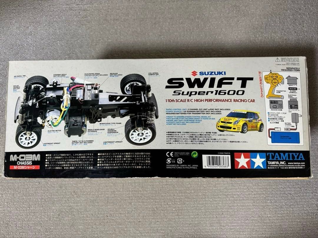 1/10電動RCレーシングカー　スズキスイフトスーパー1600 TAMIYA