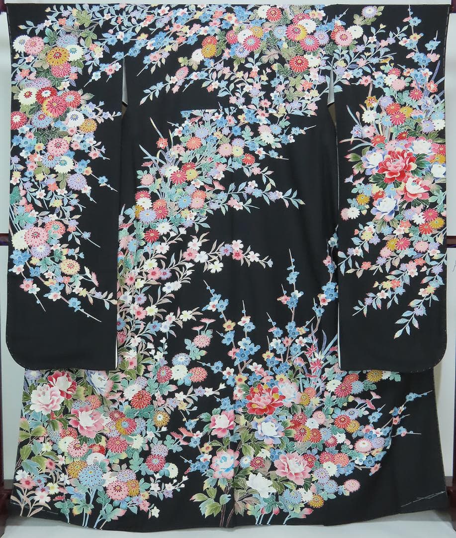 要事前確認　振袖　京加賀友禅　正絹　裄66cm　身丈162cm　3357rym