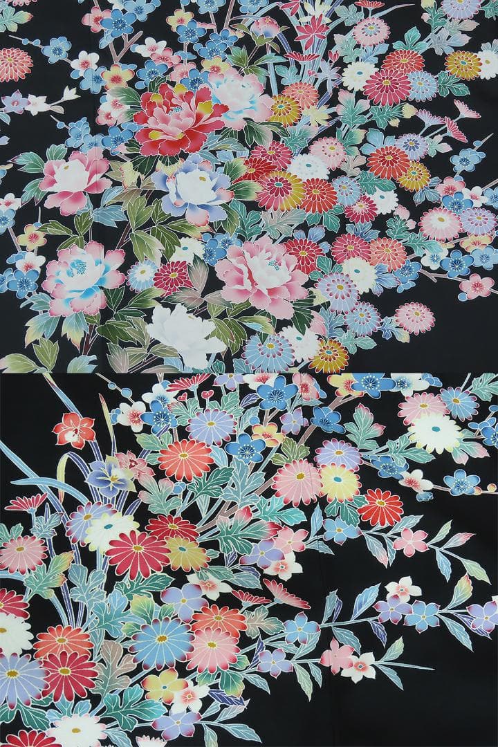 要事前確認　振袖　京加賀友禅　正絹　裄66cm　身丈162cm　3357rym