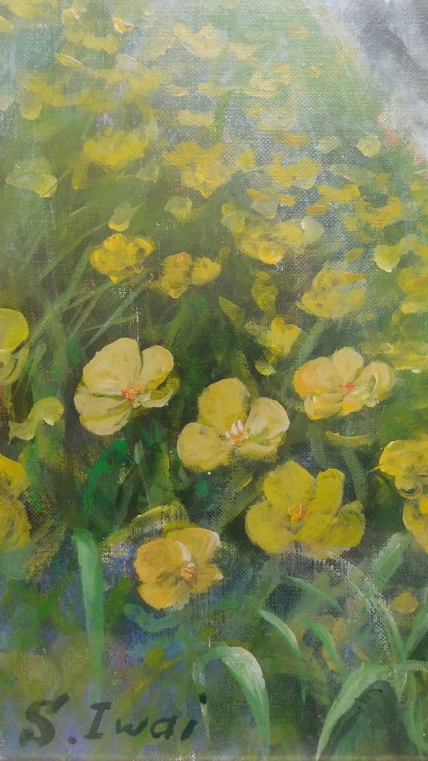 【名作】額縁付き F10号 油絵 白馬 大雪渓