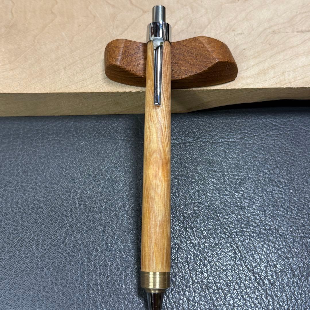 178肥松　木製シャーペン　ダブルR溝付き　ステンレス　根の部分から木取り