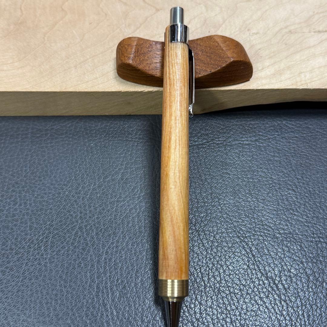 178肥松　木製シャーペン　ダブルR溝付き　ステンレス　根の部分から木取り