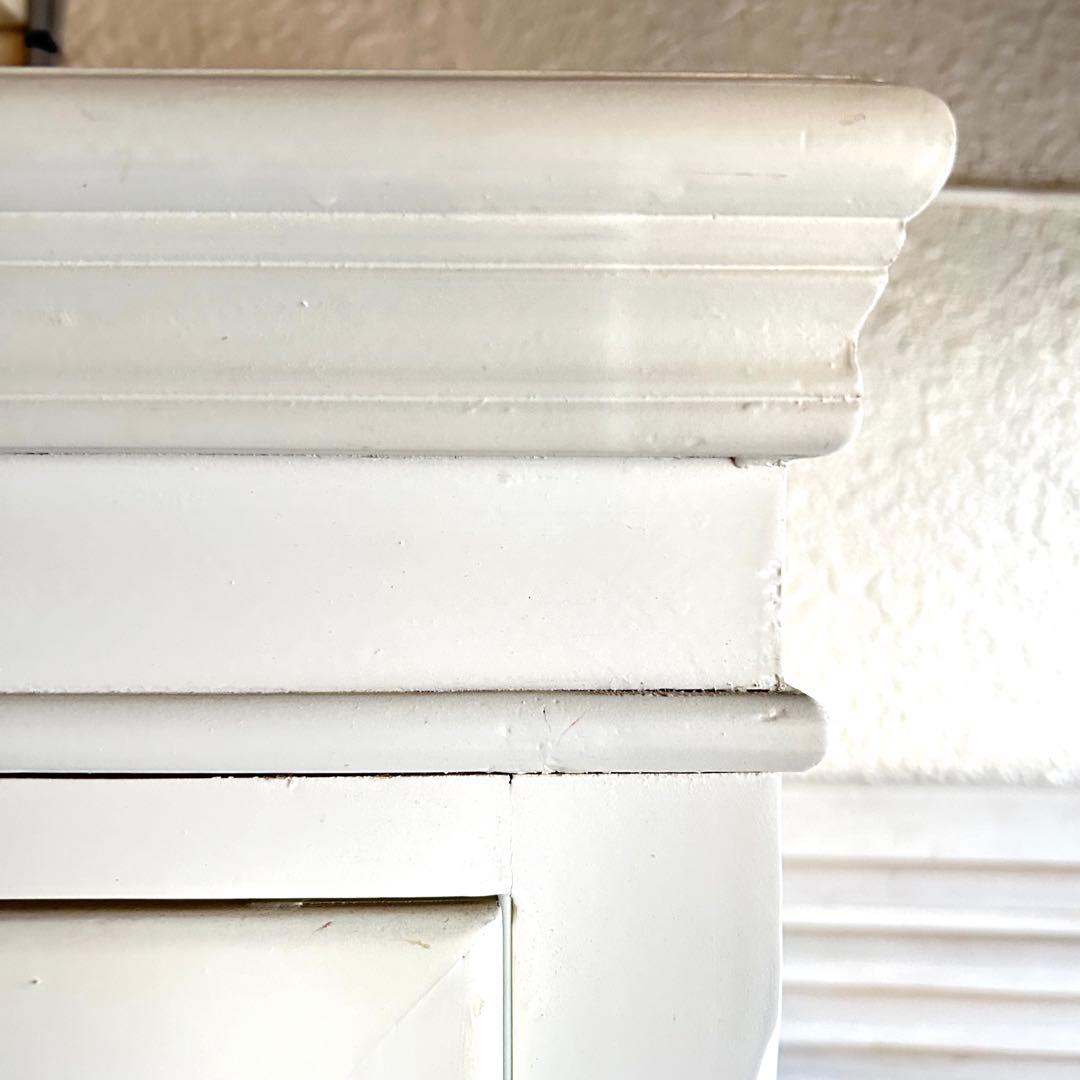 フラワー柄ガラス扉キャビネット　【直接引き取り限定】