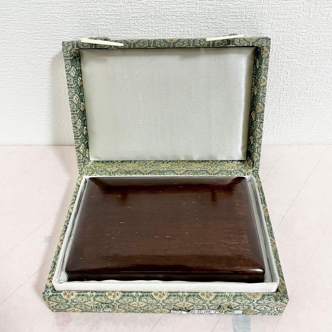 高級品　麻子坑硯　菊花柄　端渓三大名坑　硯　書道　生産終了品　廃盤品　未使用品