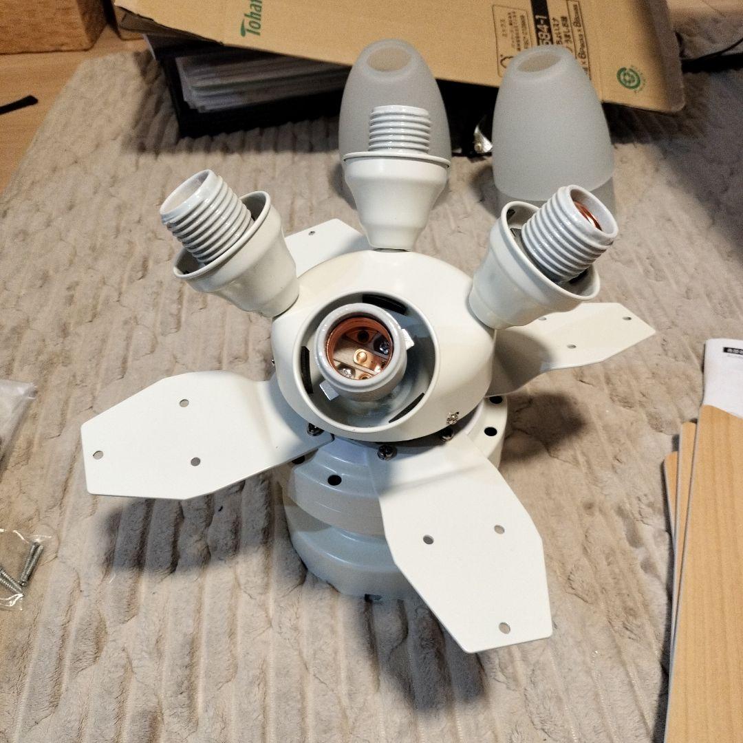 【電球付】LOWYA ロウヤ 4灯シーリングファン ナチュラル