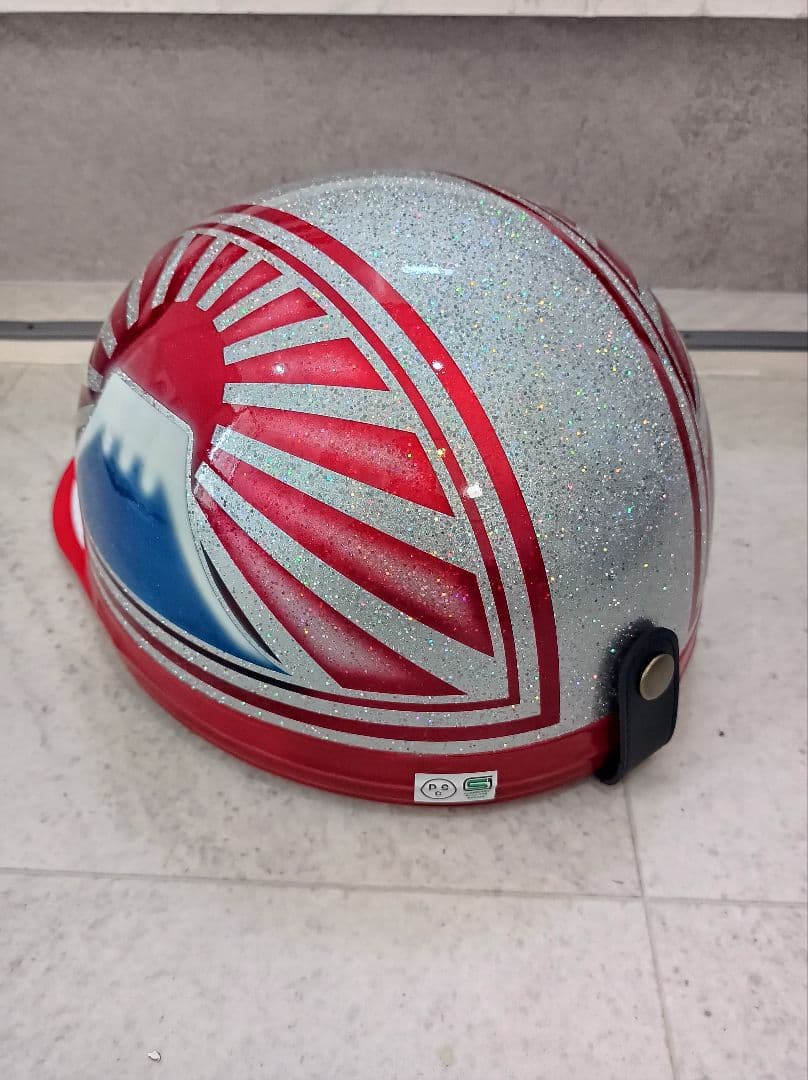 カスタムコルク半　大粒小粒MIX倍増七色ラメ✘Candyレッド富士日章