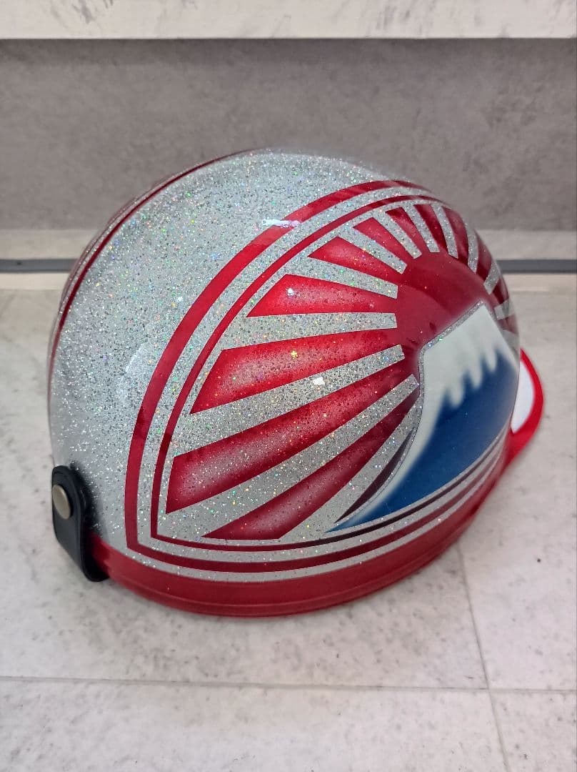 カスタムコルク半　大粒小粒MIX倍増七色ラメ✘Candyレッド富士日章