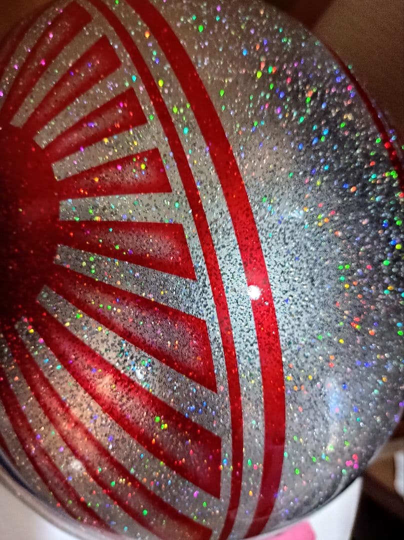 カスタムコルク半　大粒小粒MIX倍増七色ラメ✘Candyレッド富士日章