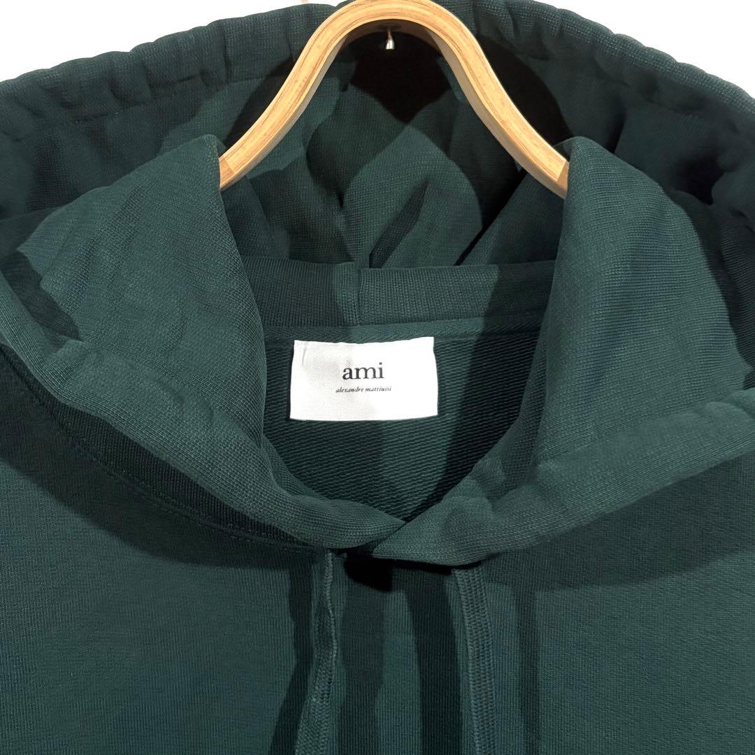 ami paris / プルオーバーフーディー / デカロゴ / グリーン