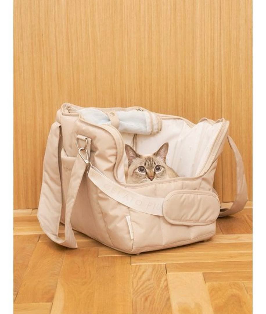 ジェラートピケ キルティングキャリーバック ベージュ