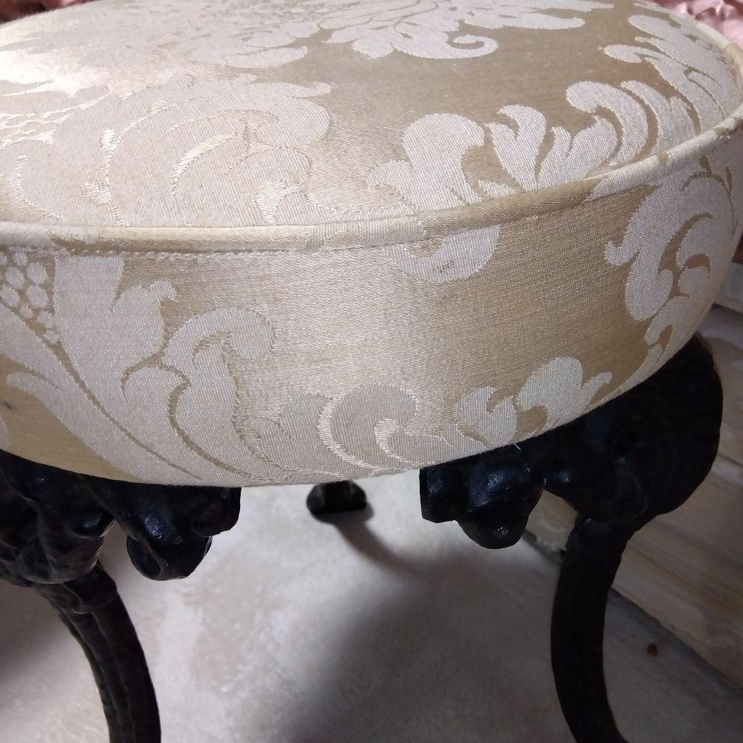 アールデコ\"アンティーク”アイアン製装飾スツール