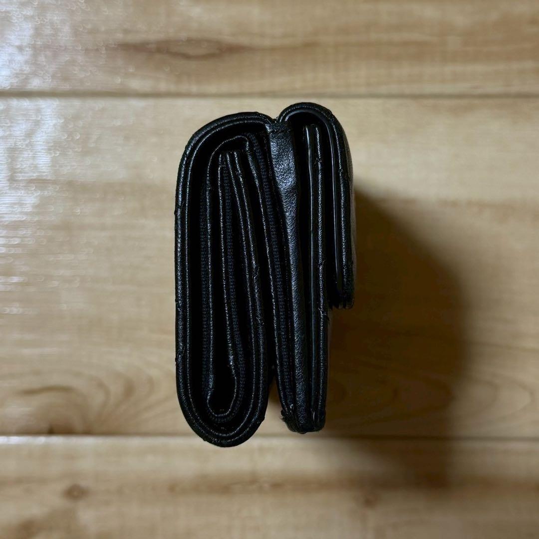 CHANEL シャネル ミニ財布 三つ折り財布 ラムスキン
