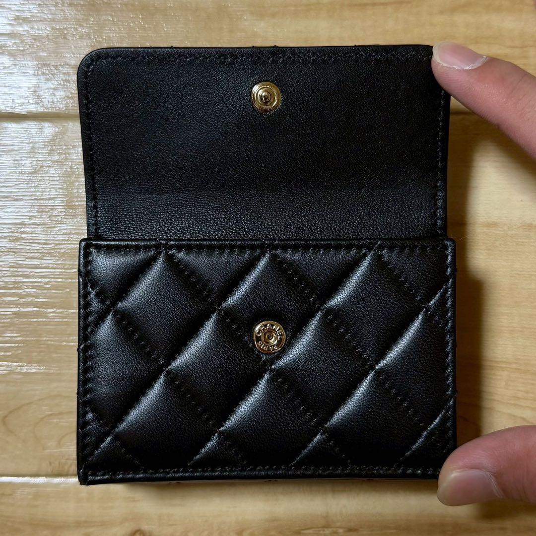 CHANEL シャネル ミニ財布 三つ折り財布 ラムスキン