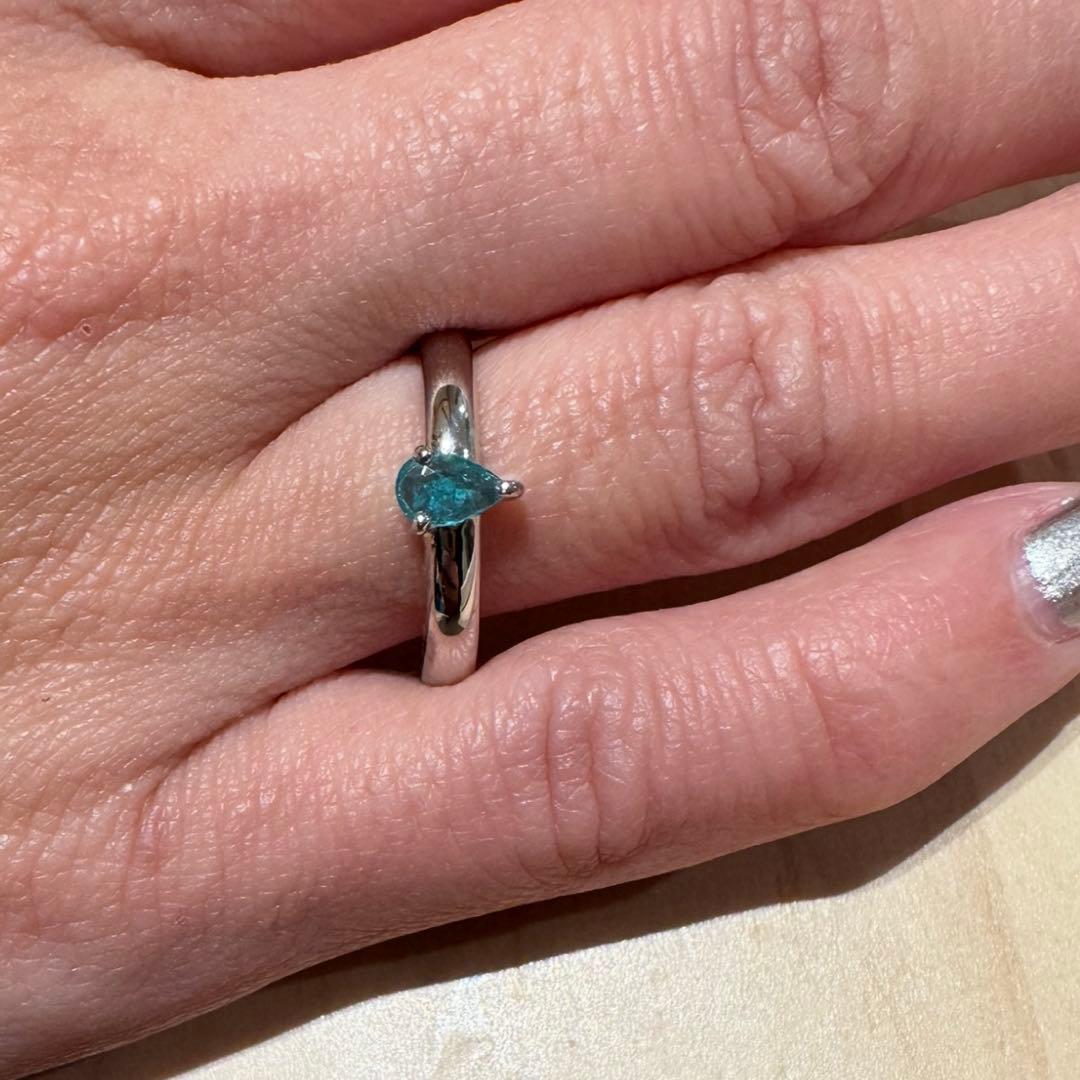 みぃ　パライバトルマリン　中宝研鑑別付0.140ct K10WGリング