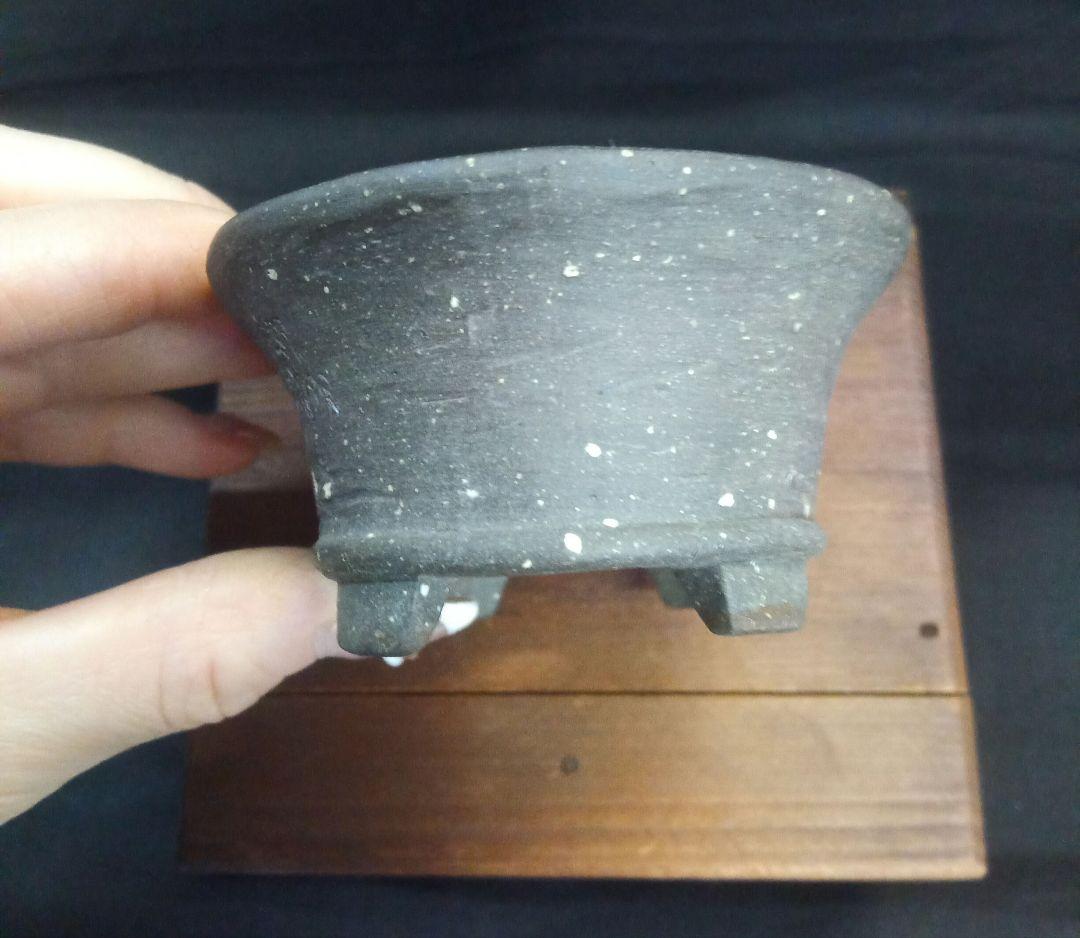 012.【陶翠】山水/楕円盆栽鉢/木箱付き