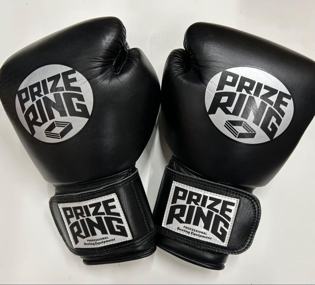 プライズリング　ボクシンググローブ　本革製 黒 8oz
