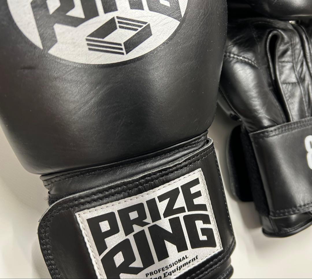 プライズリング　ボクシンググローブ　本革製 黒 8oz