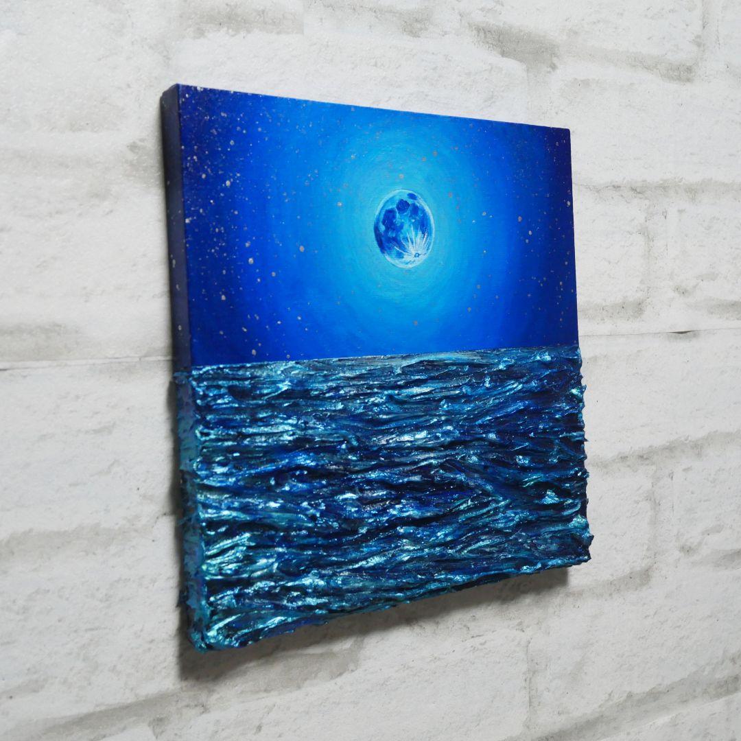 油絵 油彩 油彩画 絵 絵画 【青い満月】