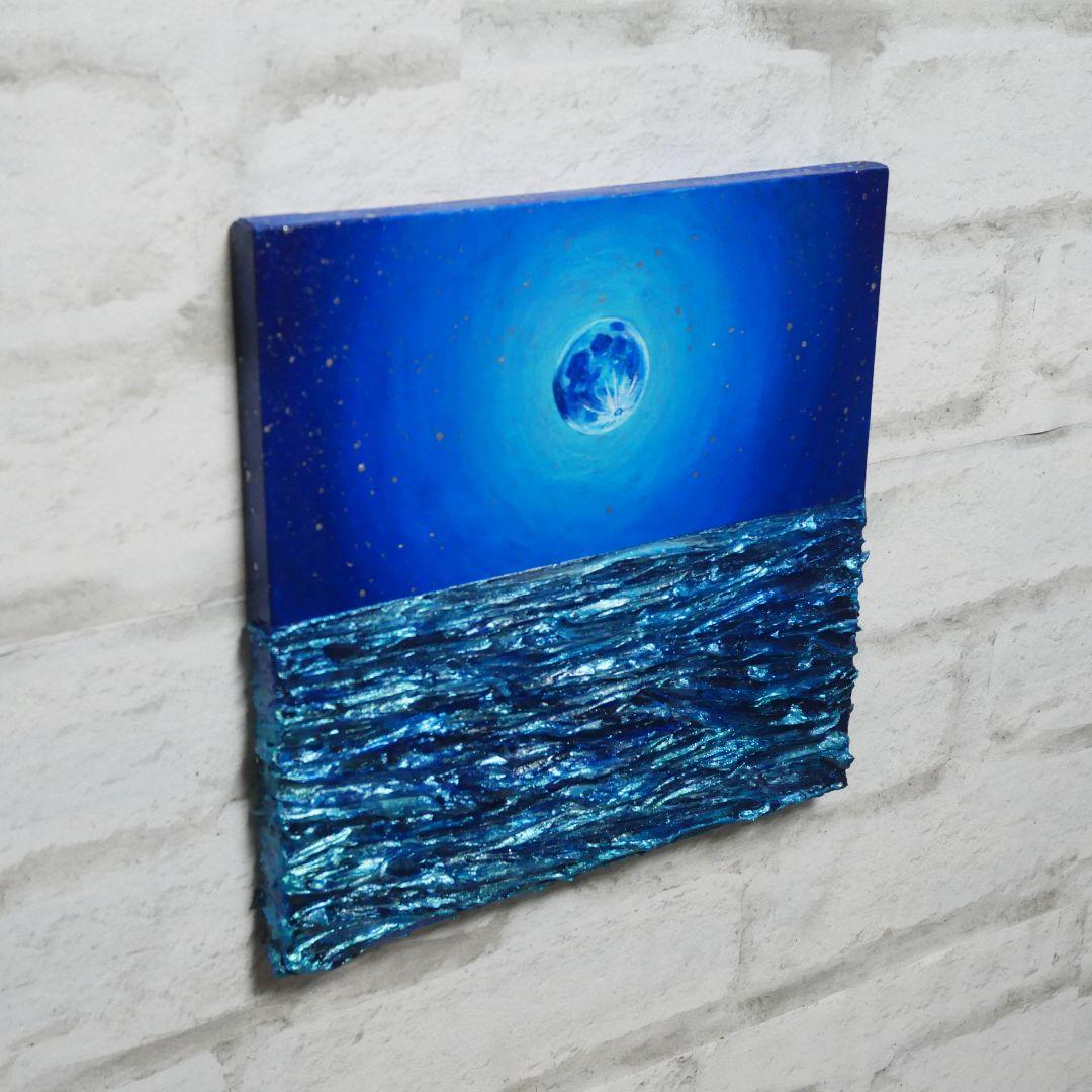 油絵 油彩 油彩画 絵 絵画 【青い満月】