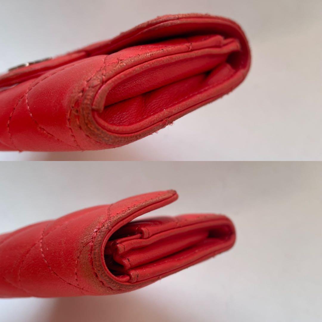 CHANEL マトラッセ ケース レッド ラムスキン フランス製 財布