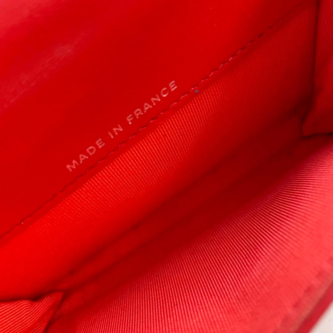 CHANEL マトラッセ ケース レッド ラムスキン フランス製 財布