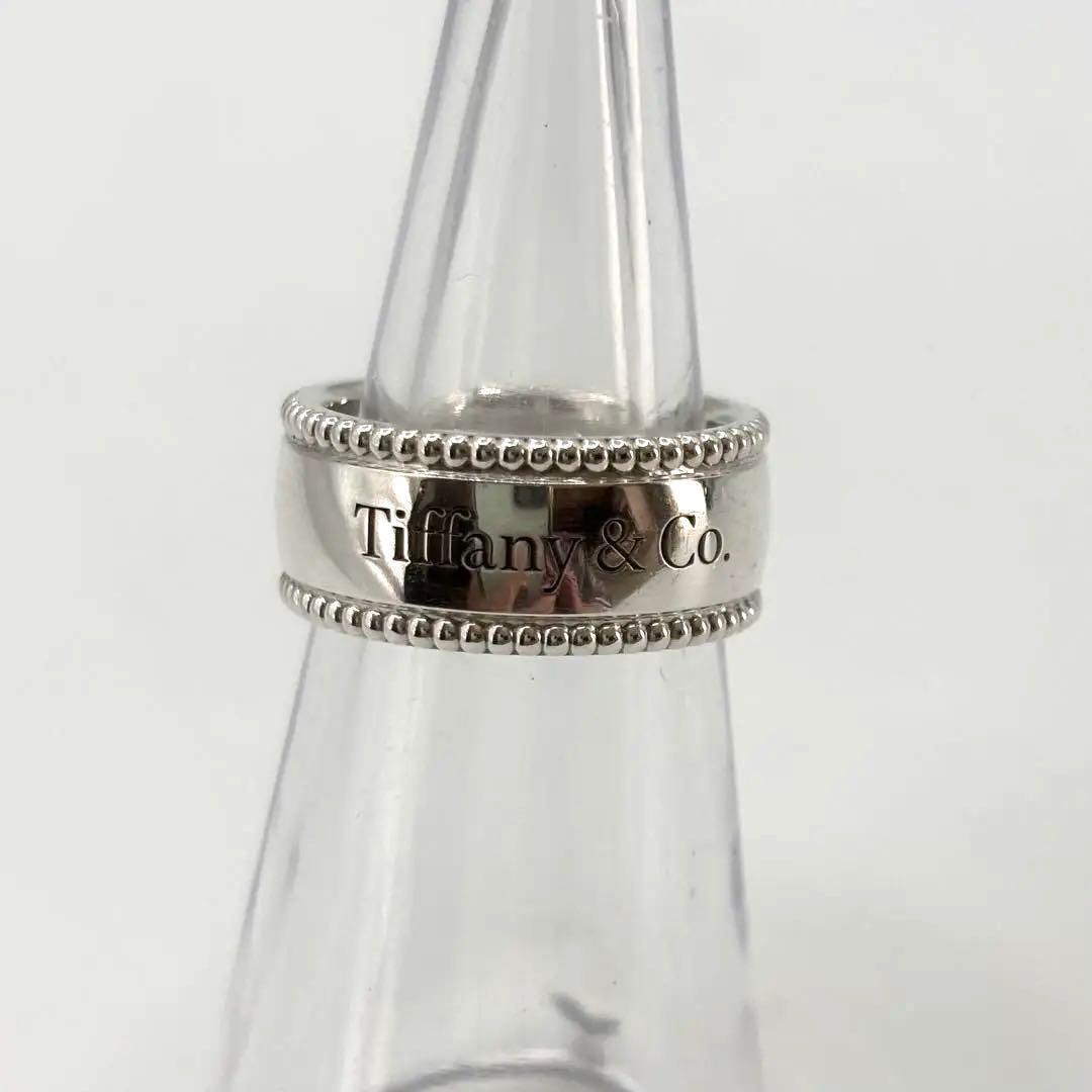 TIFFANY&Co.【超希少】ミルグレインロゴワイドリング　　約8号弱　付属品