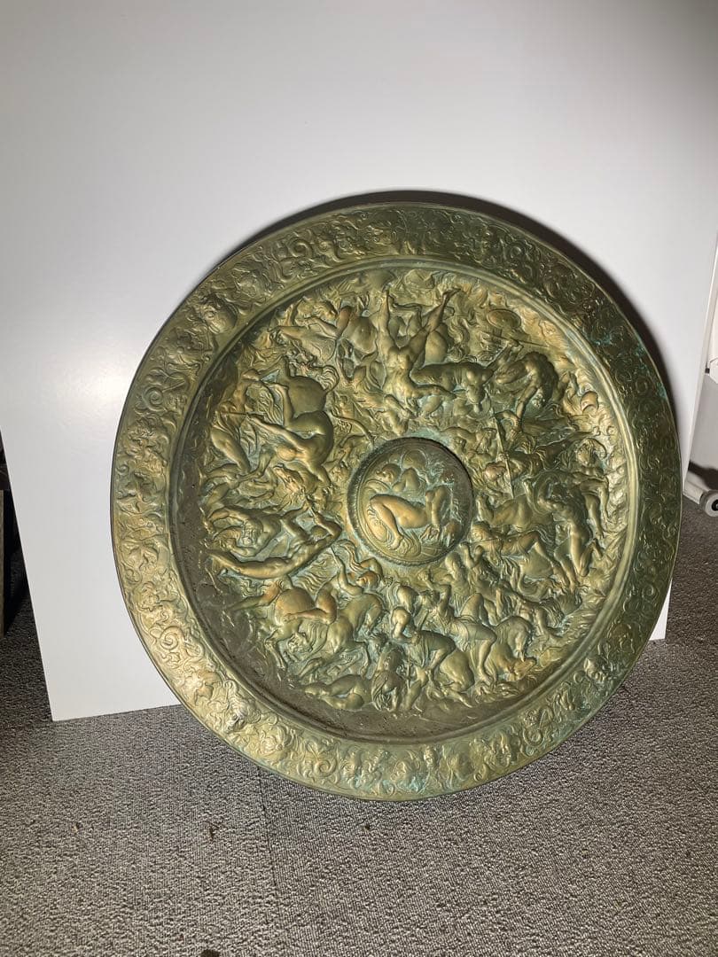 ミケランジェロ 盾 レプリカ ブロンズ調 大型壁掛け美術装飾