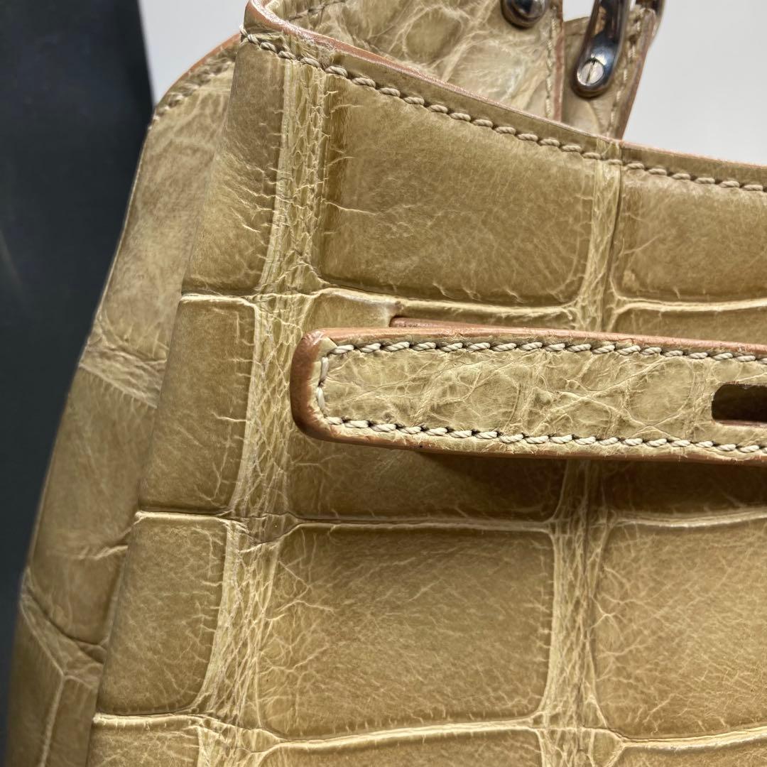 ⭐️ 定価数十万 マウロゴヴェルナ 本革 クロコダイル ワニ革 バッグ　イタリア製