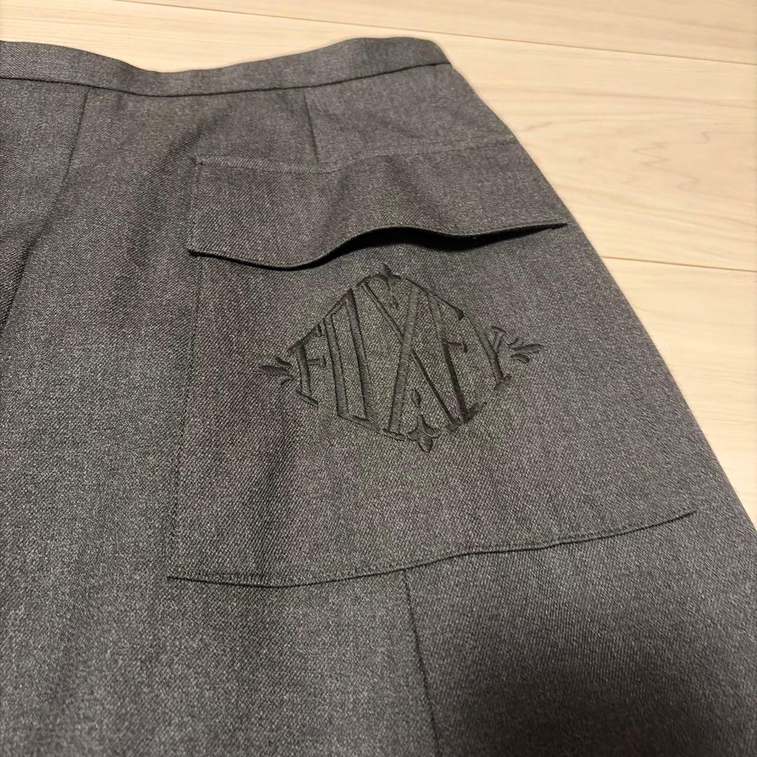 フォクシー　グレー フレアスカート ポケット付き