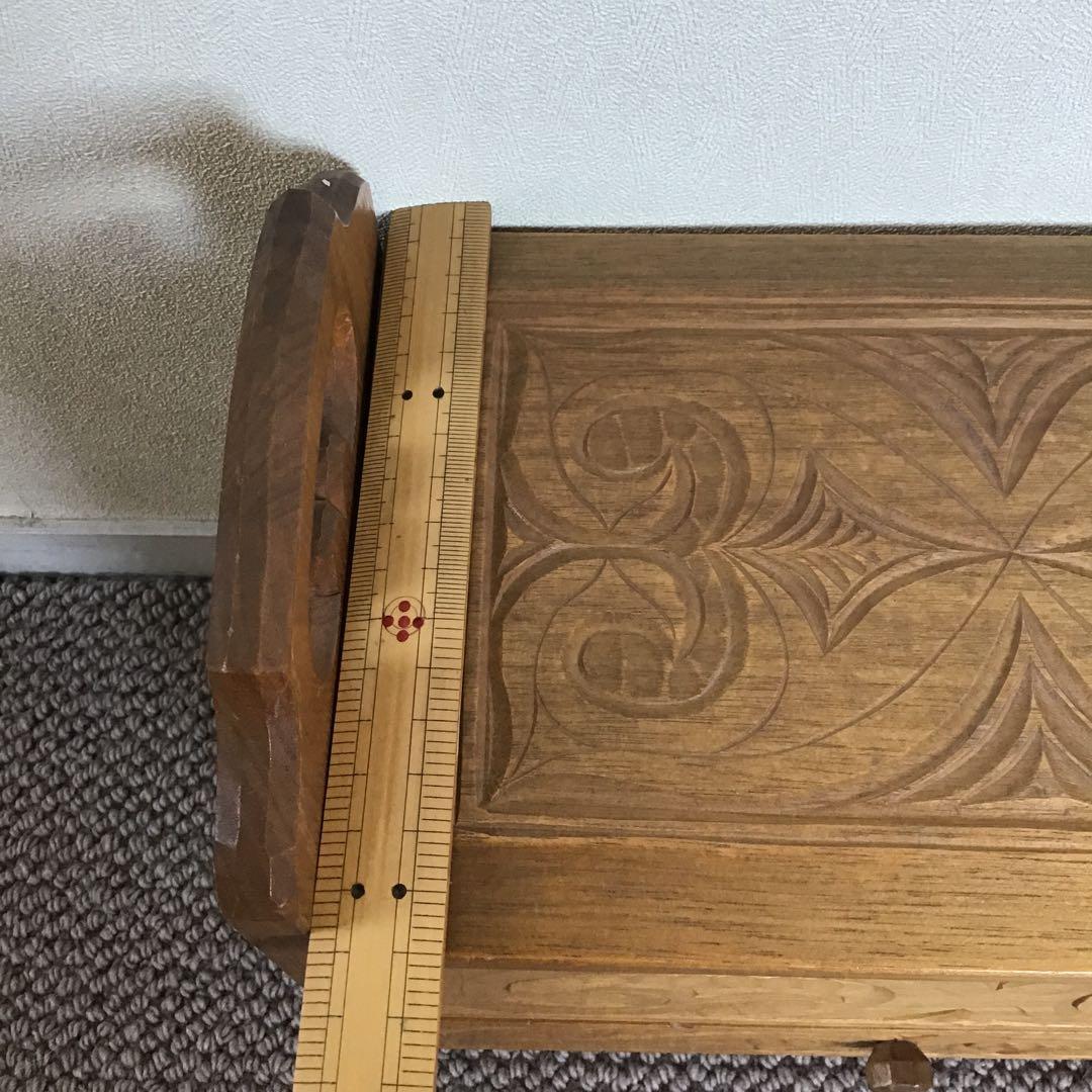 美品☆アイヌ工芸　木彫　アンティーク　アイヌ紋様　収納ボックス