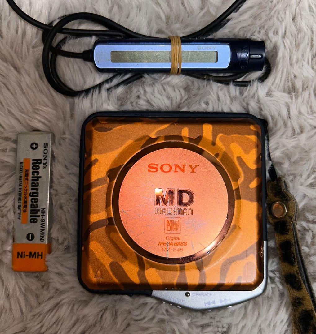 SONY MZ-E45 MDウォークマンプレーヤー 迷彩柄オレンジ