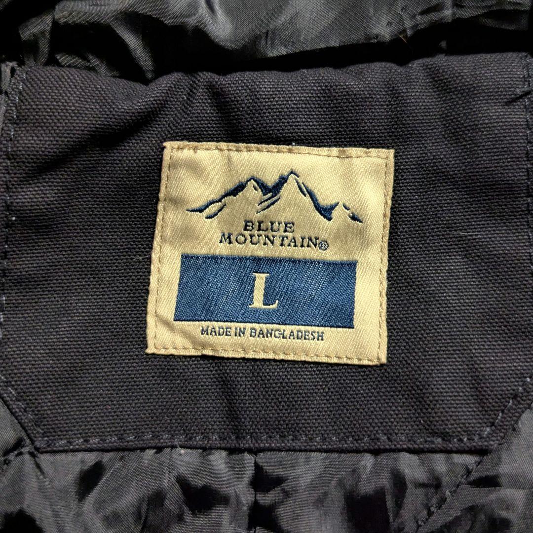 BLUE MOUNTAINフルジップダック地アクティブジャケット中綿ペンキ汚れ黒