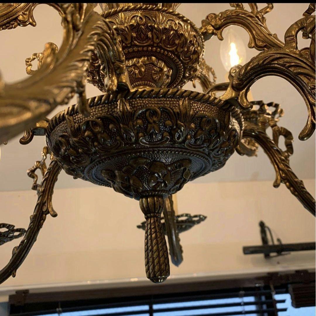 アンティーク真鍮シャンデリア 12灯