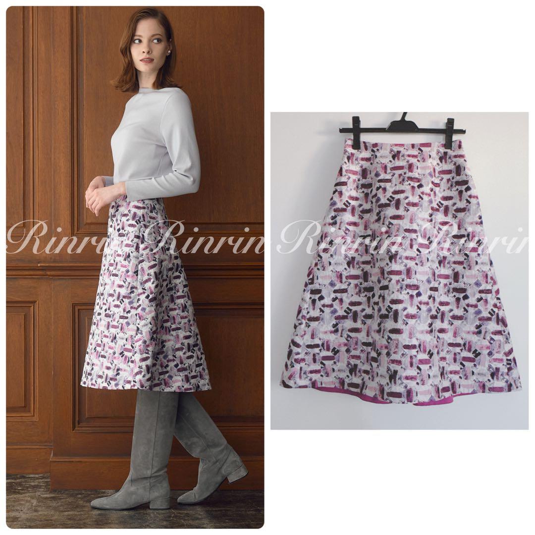 【美品】ANAYI オードトワレジャガード後ろ切り替えスカート 34