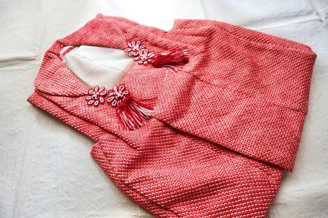 正絹　総絞り被布　七五三　お雛祭りなど