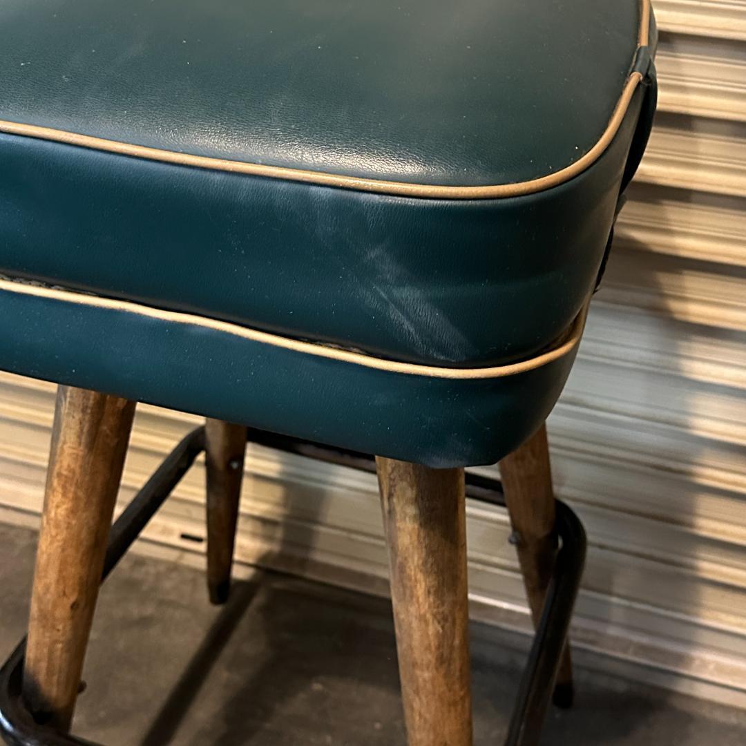 ヴィンテージ レトロ 木製脚ハイスツール バースツール 古家具 カウンターチェア