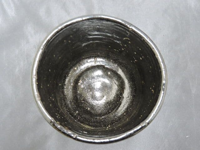 道八作　黒筒茶碗　保存箱有　M１３１２