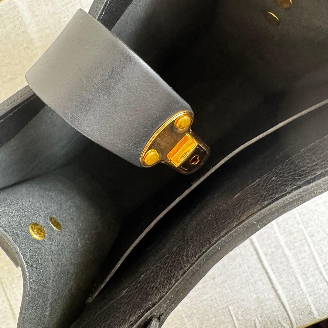 極美品 LONA ロナ RINバッグ ブラック 箔押しDカン