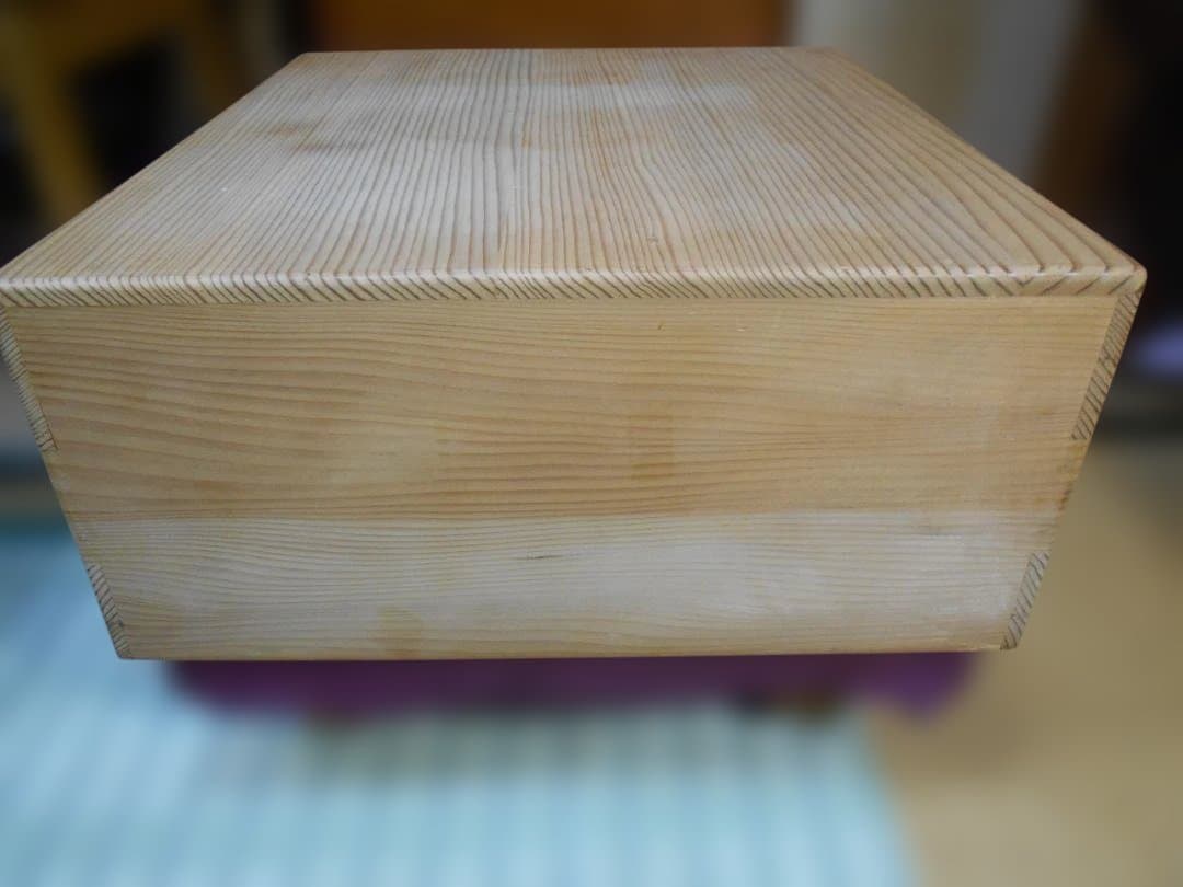 将棋盤脚付き5寸／本榧／板目／盤カバー付き／駒台／※難有