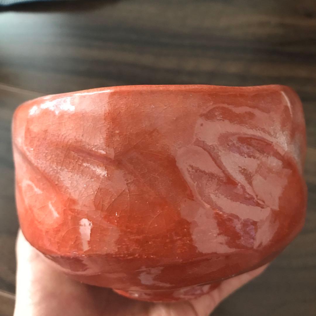 赤楽茶碗 松楽造 銘 「松風」前大徳寺高橋悦道共箱裏書付