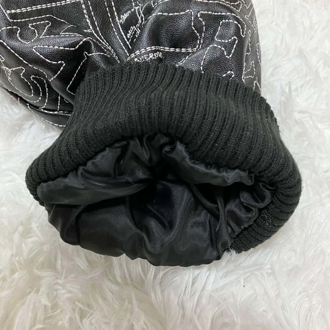 ブラックアイパッチ 総柄 刺繍　ジャケット ブルゾン　ジャンパー　ブラック　黒