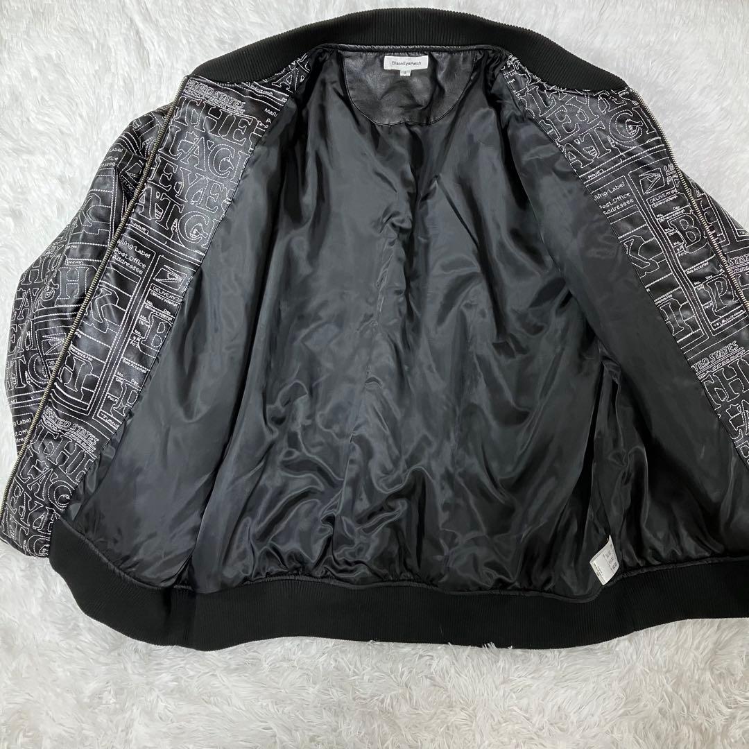 ブラックアイパッチ 総柄 刺繍　ジャケット ブルゾン　ジャンパー　ブラック　黒