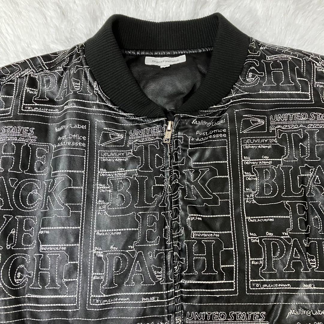 ブラックアイパッチ 総柄 刺繍　ジャケット ブルゾン　ジャンパー　ブラック　黒