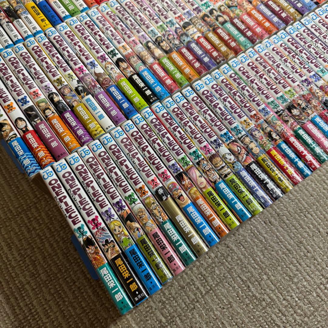 全巻初版 ワンピース1巻～113巻 ●帯、冊子、はがき●全巻セット ●半分新品●