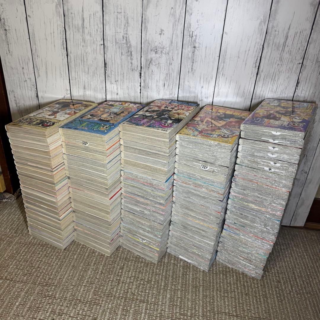 全巻初版 ワンピース1巻～113巻 ●帯、冊子、はがき●全巻セット ●半分新品●