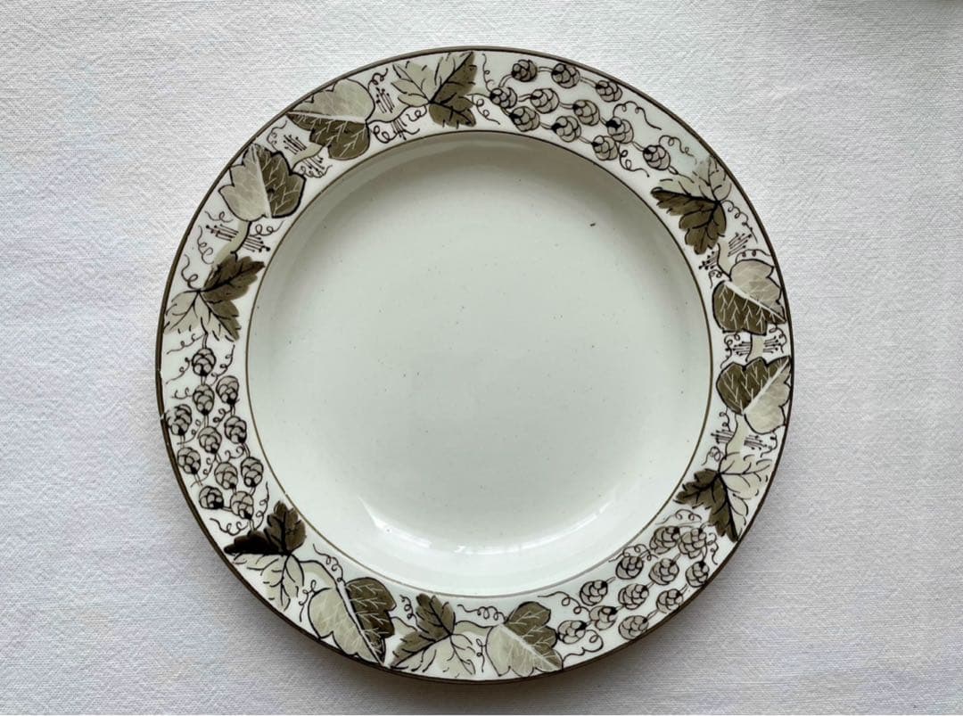 初期ウェッジウッド 手書きのリムプレート 19世紀　◆ アンティーク